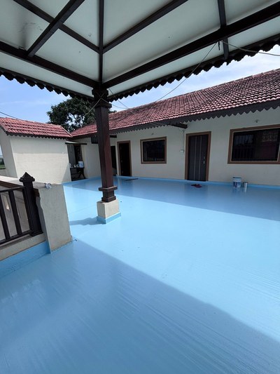 Condominium roof after membrane replacement, fully sealed